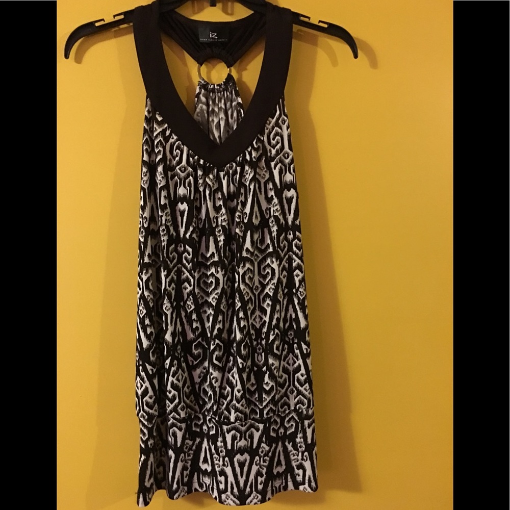 Women’s brown and white print top size L